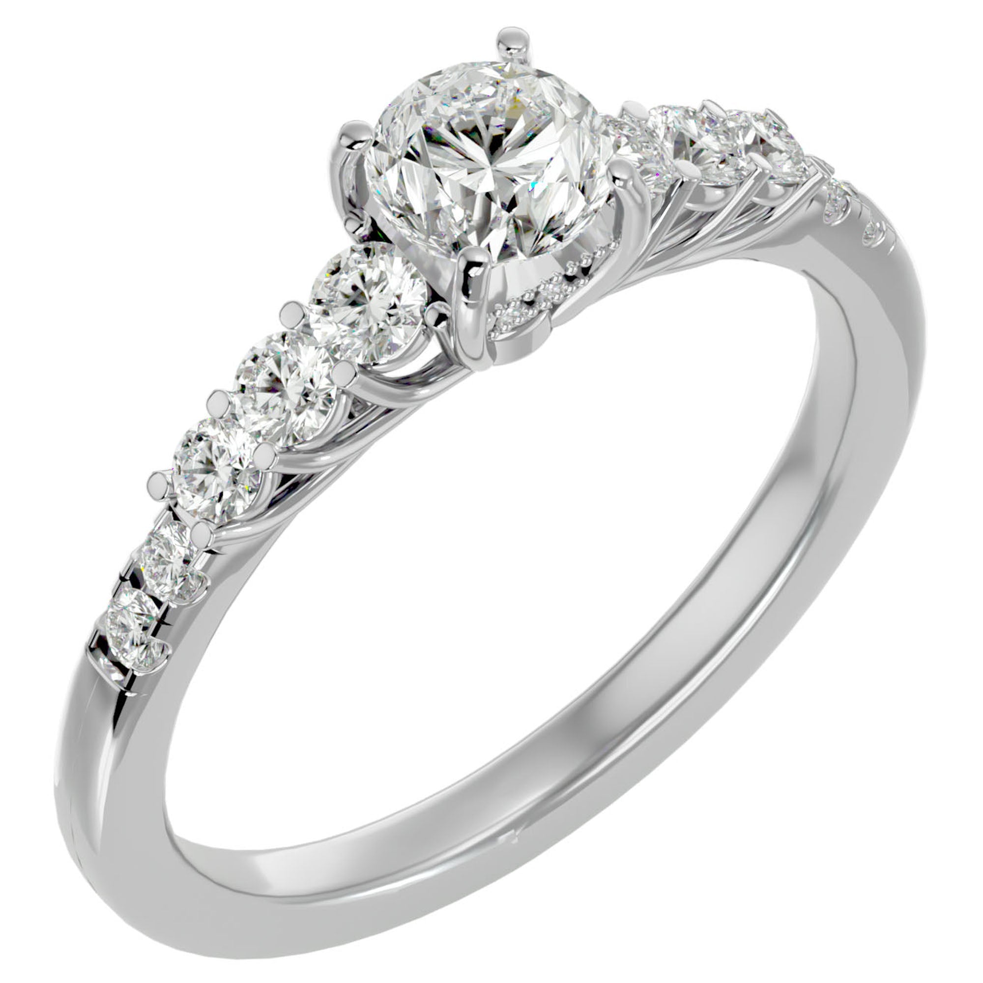 Inel De Logodnă Elégance Solitaire cu Moissanite de 1.39 ct din Platina - Castelo.ro