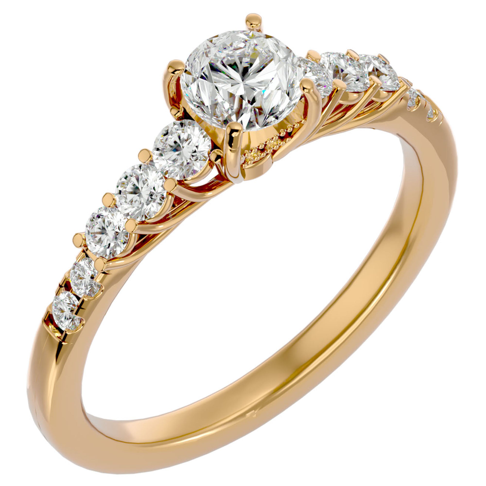 Inel De Logodnă Elégance Solitaire din Aur 14k cu Diamante Naturale de 1.39 ct din 14k Aur Galben - Castelo.ro