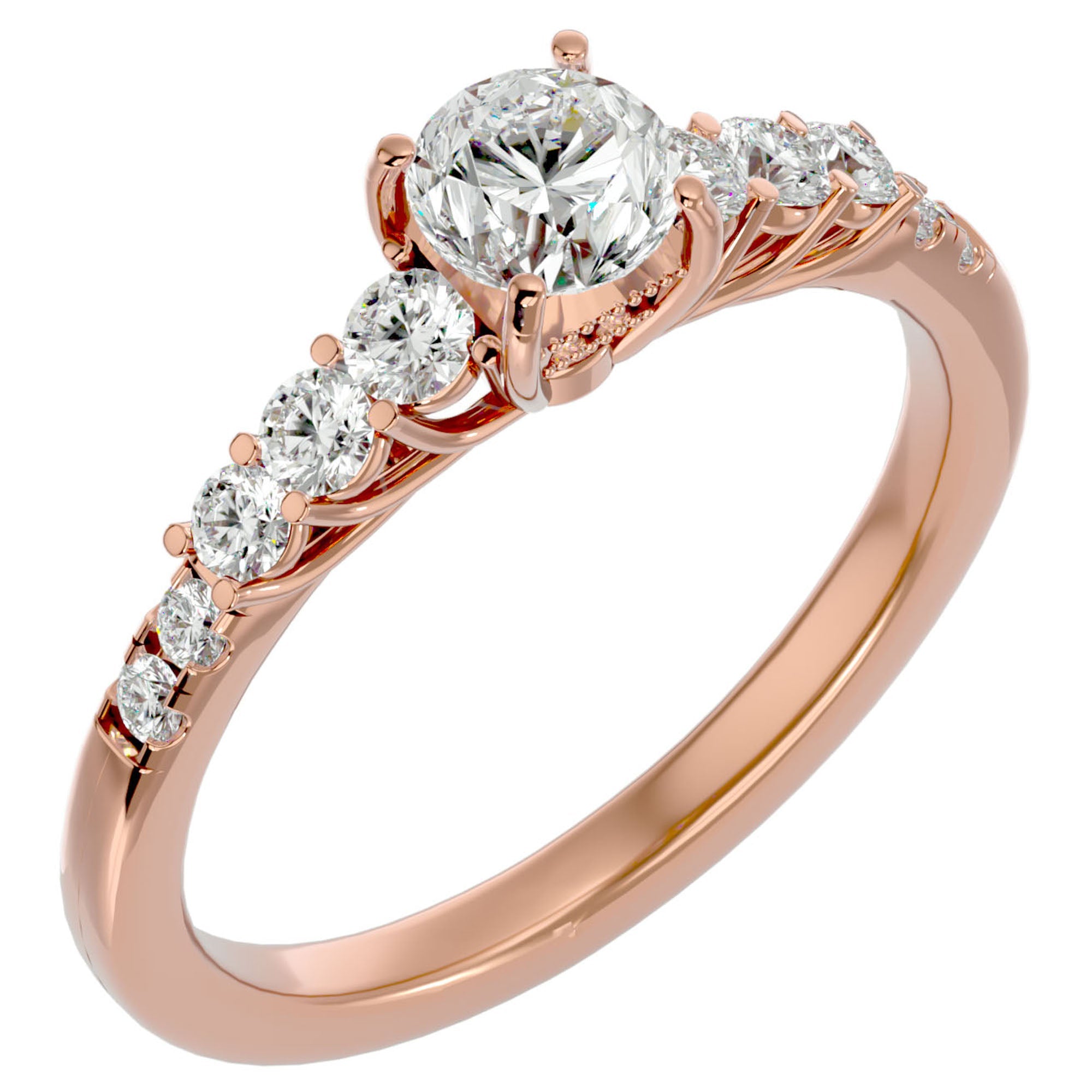 Inel De Logodnă Elégance Solitaire cu Moissanite de 1.39 ct din 18k Aur Roz - Castelo.ro