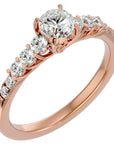 Inel De Logodnă Elégance Solitaire din Aur 14k cu Moissanite de 1.39 ct din 14k Aur Roz - Castelo.ro