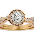 Inel Retro Elégance Solitaire din Aur 14k cu Diamante Naturale de 0.98 ct din 14k Aur Galben - Castelo.ro