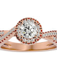 Inel de Logodnă cu Diamante Create în Laborator Pavé în Formă De Spirală de 0.98 ct din 18k Aur Roz - Castelo.ro