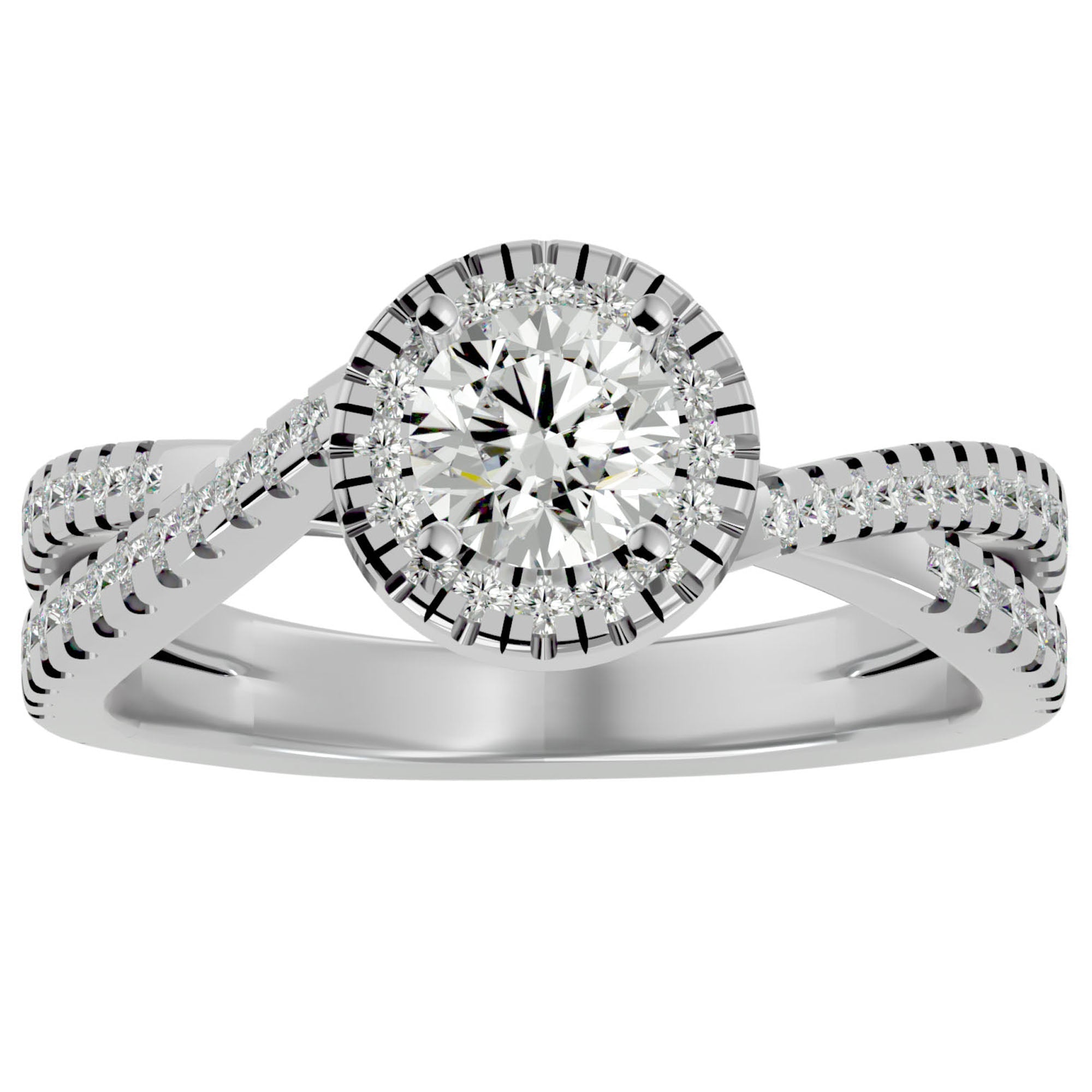 Inel Retro Elégance Solitaire cu Diamante Naturale de 0.98 ct din Platina - Castelo.ro