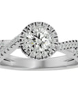 Inel Retro Elégance Solitaire cu Diamante Naturale de 0.98 ct din Platina - Castelo.ro