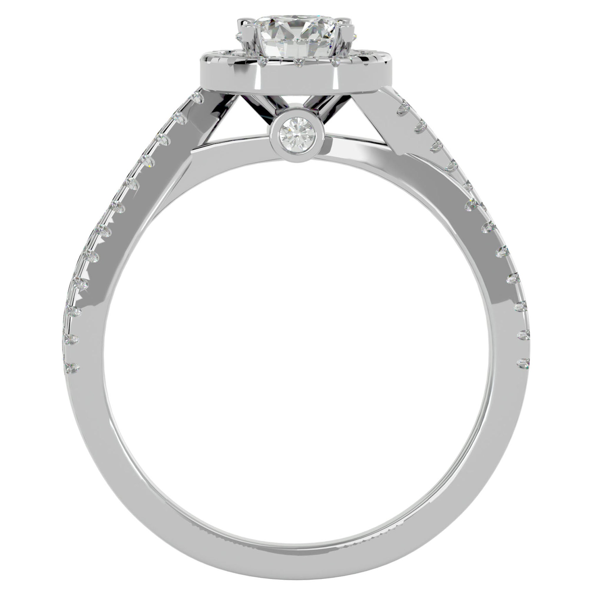 Inel Retro Elégance Solitaire cu Diamante Naturale de 0.98 ct din Platina - Castelo.ro