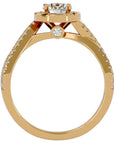 Inel de Logodnă din Aur 14k cu Diamante Naturale Pavé în Formă De Spirală de 0.98 ct din 14k Aur Galben - Castelo.ro