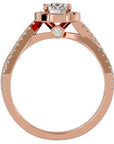 Inel de Logodnă din Aur 14k cu Diamante Create în Laborator Pavé în Formă De Spirală de 0.98 ct din 14k Aur Roz - Castelo.ro