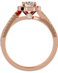 Inel de Logodnă cu Diamante Create în Laborator Pavé în Formă De Spirală de 0.98 ct din 18k Aur Roz - Castelo.ro