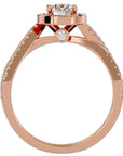 Inel Retro Elégance Solitaire din Aur 14k cu Diamante Naturale de 0.98 ct din 14k Aur Roz - Castelo.ro