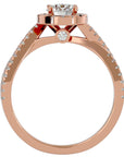 Inel Retro Elégance Solitaire din Aur 14k cu Diamante Naturale de 0.98 ct din 14k Aur Roz - Castelo.ro