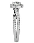 Inel de Logodnă cu Diamante Naturale Pavé în Formă De Spirală de 0.98 ct din Platina - Castelo.ro