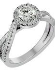 Inel de Logodnă cu Diamante Naturale Pavé în Formă De Spirală de 0.98 ct din Platina - Castelo.ro