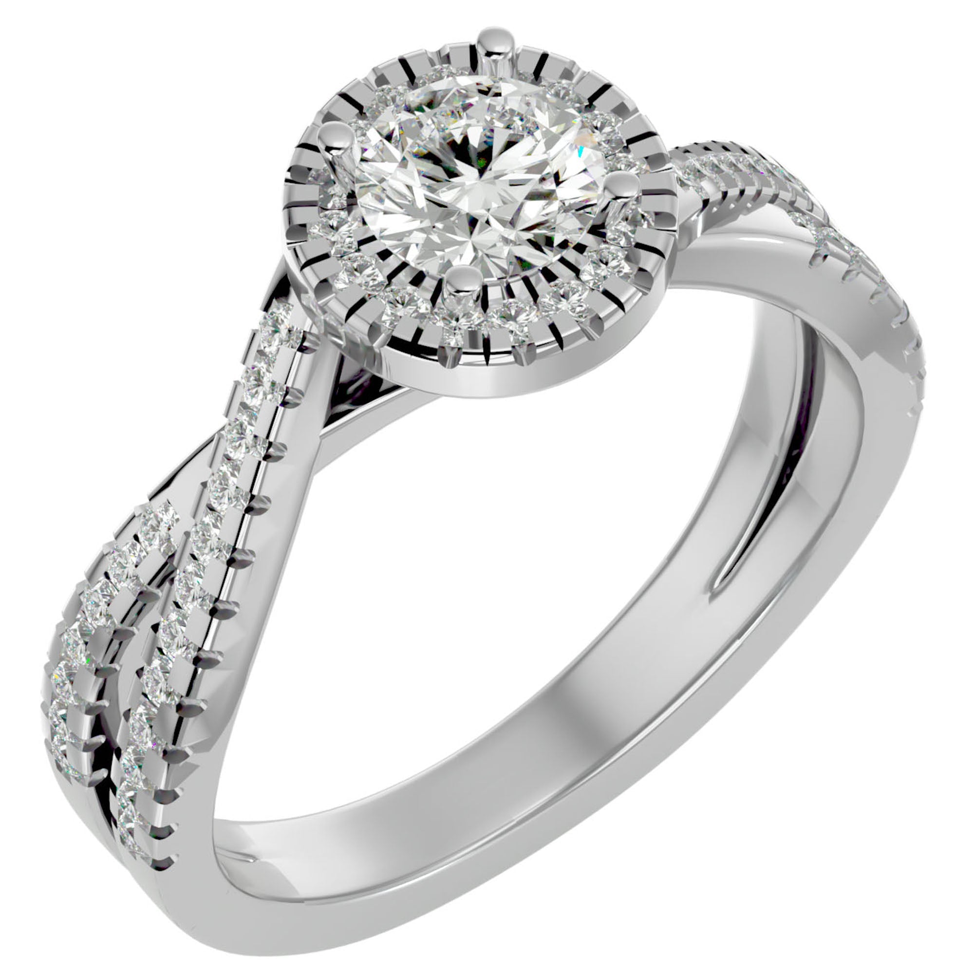 Inel Retro Elégance Solitaire cu Diamante Naturale de 0.98 ct din Platina - Castelo.ro