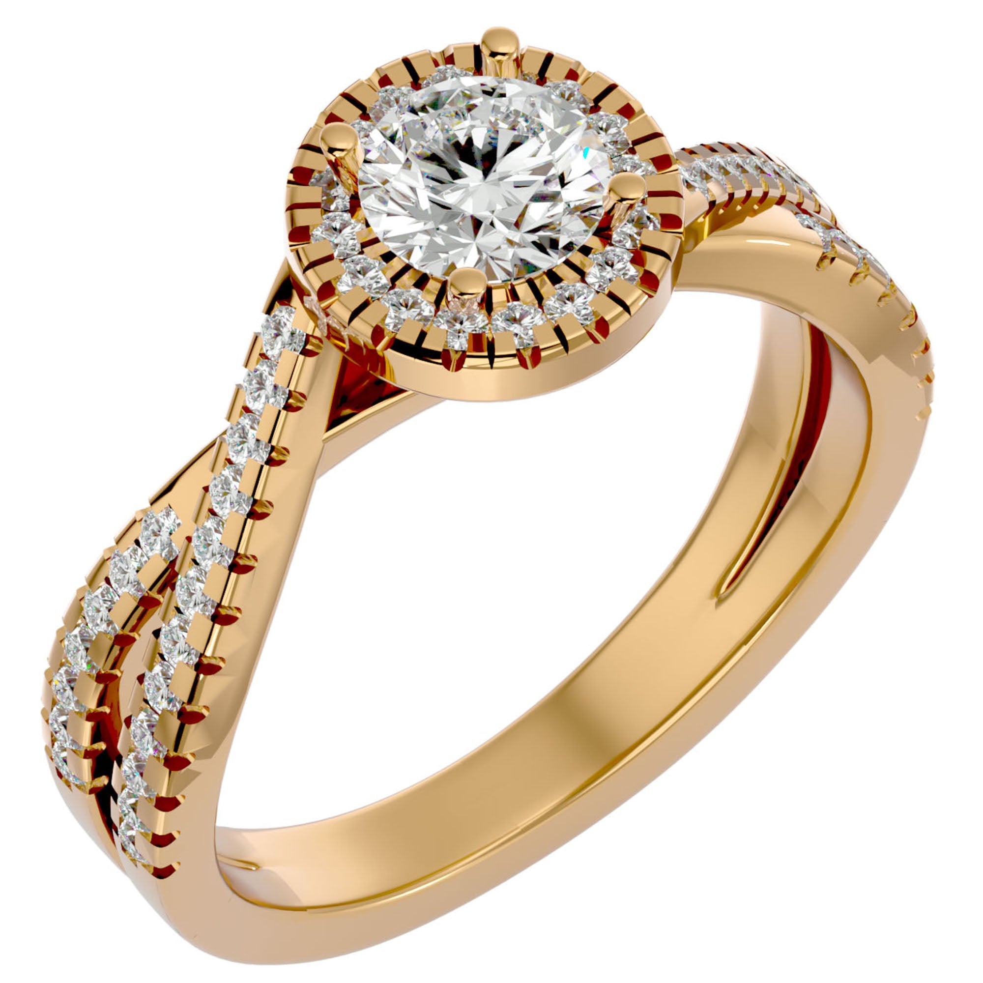 Inel Retro Elégance Solitaire din Aur 14k cu Diamante Naturale de 0.98 ct din 14k Aur Galben - Castelo.ro