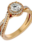 Inel Retro Elégance Solitaire din Aur 14k cu Diamante Naturale de 0.98 ct din 14k Aur Galben - Castelo.ro
