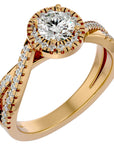 Inel Retro Elégance Solitaire din Aur 14k cu Diamante Naturale de 0.98 ct din 14k Aur Galben - Castelo.ro