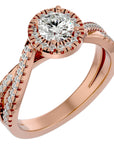 Inel de Logodnă din Aur 14k cu Diamante Create în Laborator Pavé în Formă De Spirală de 0.98 ct din 14k Aur Roz - Castelo.ro