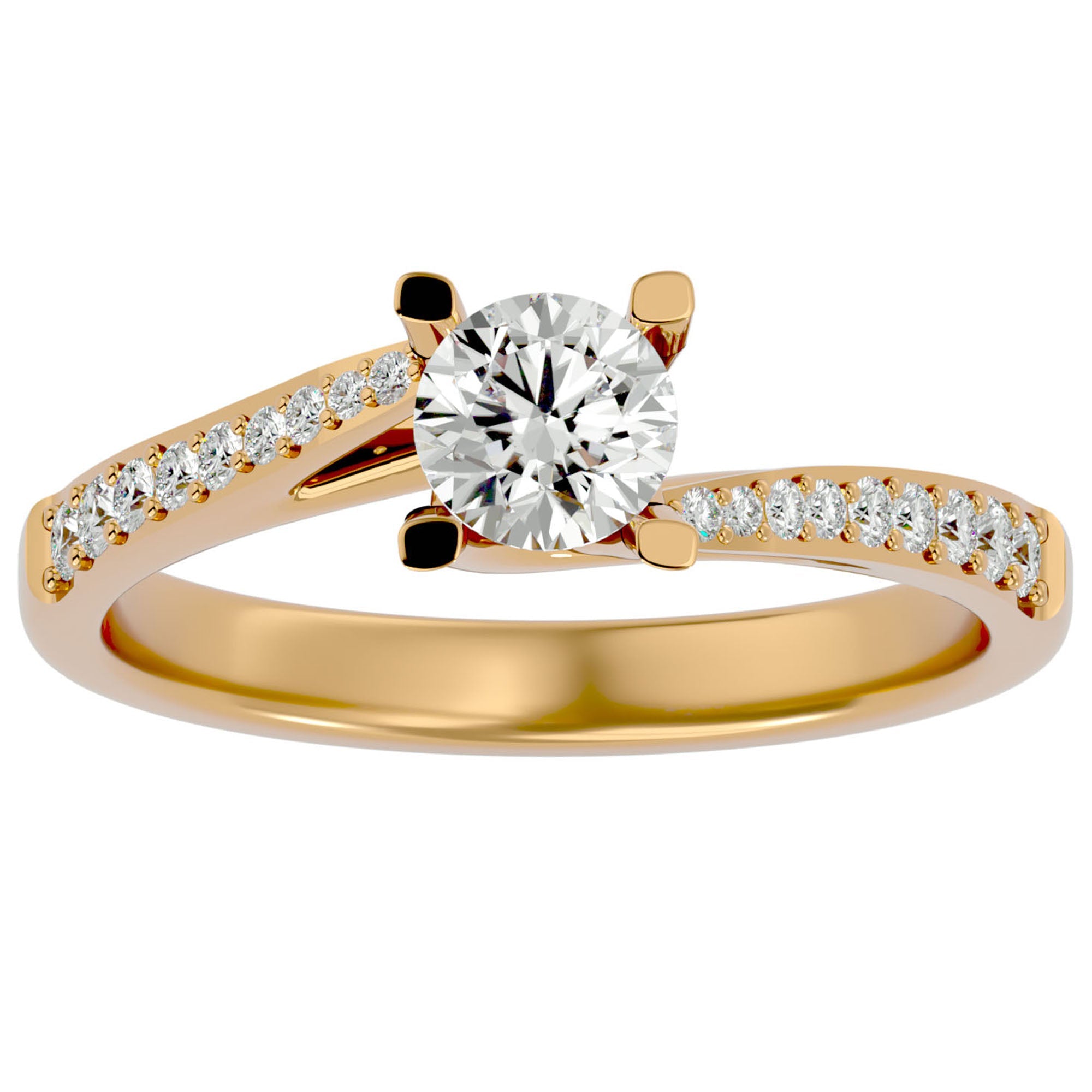 Inel De Logodnă Tranquillité Solitaire cu Moissanite de 0.71 ct din 18k Aur Galben - Castelo.ro