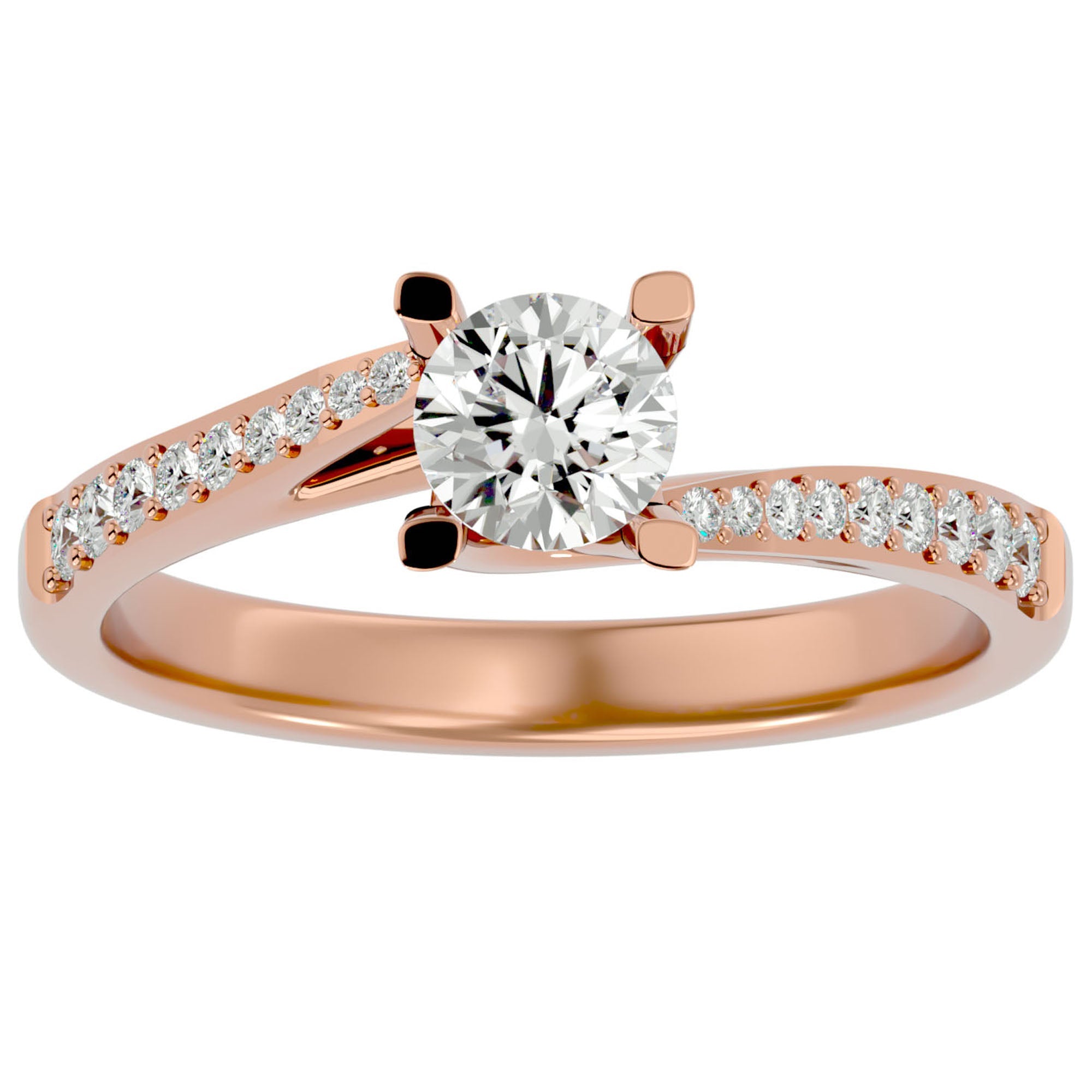 Inel De Logodnă Tranquillité Solitaire cu Moissanite de 0.71 ct din 18k Aur Roz - Castelo.ro