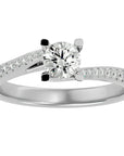 Inel De Logodnă Tranquillité Solitaire din Aur 14k cu Moissanite de 0.71 ct din 14k Aur Alb - Castelo.ro