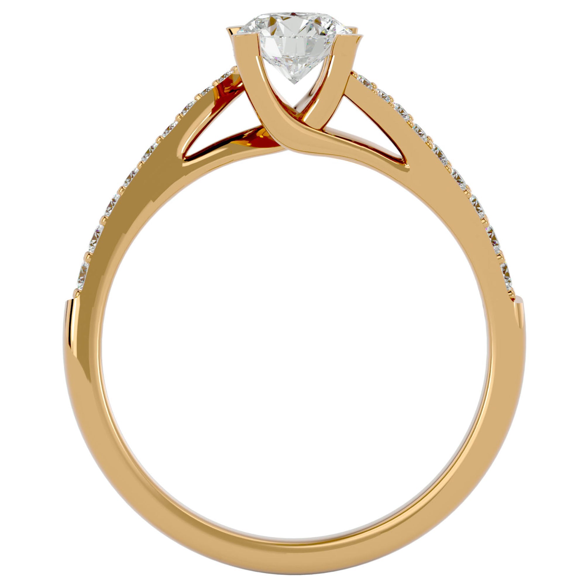 Inel De Logodnă Tranquillité Solitaire cu Moissanite de 0.71 ct din 18k Aur Galben - Castelo.ro