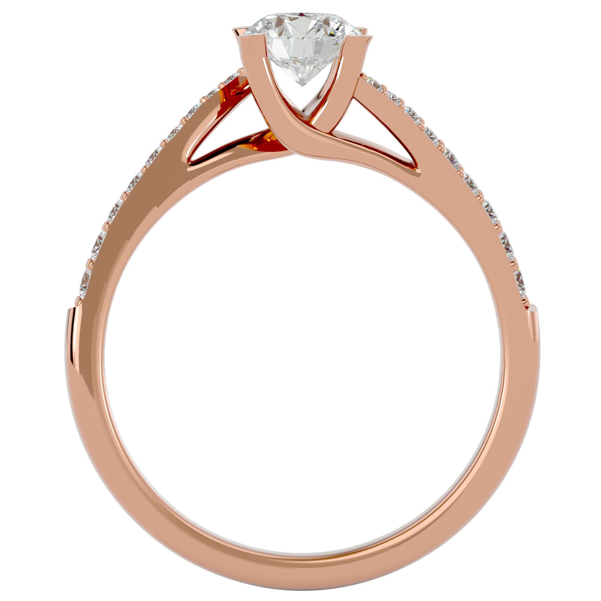 Inel De Logodnă Tranquillité Solitaire cu Moissanite de 0.71 ct din 18k Aur Roz - Castelo.ro