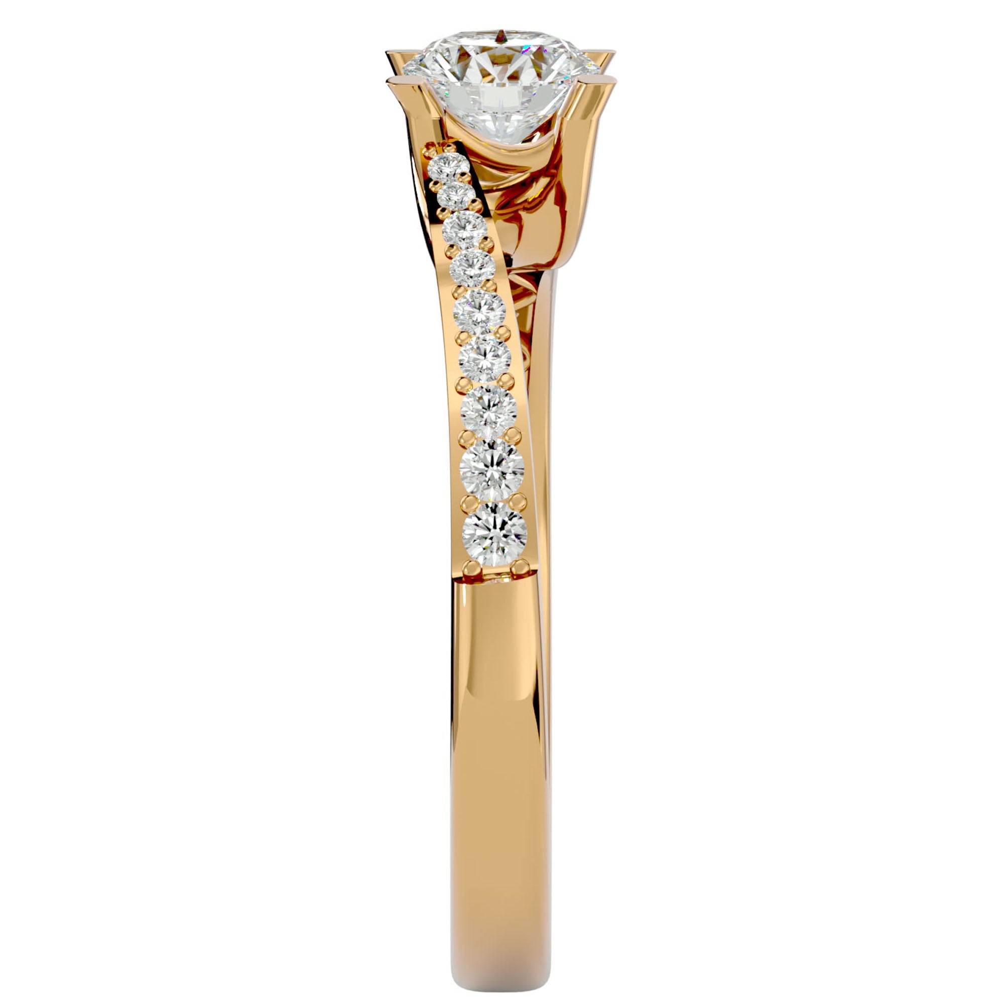 Inel De Logodnă Tranquillité Solitaire cu Moissanite de 0.71 ct din 18k Aur Galben - Castelo.ro
