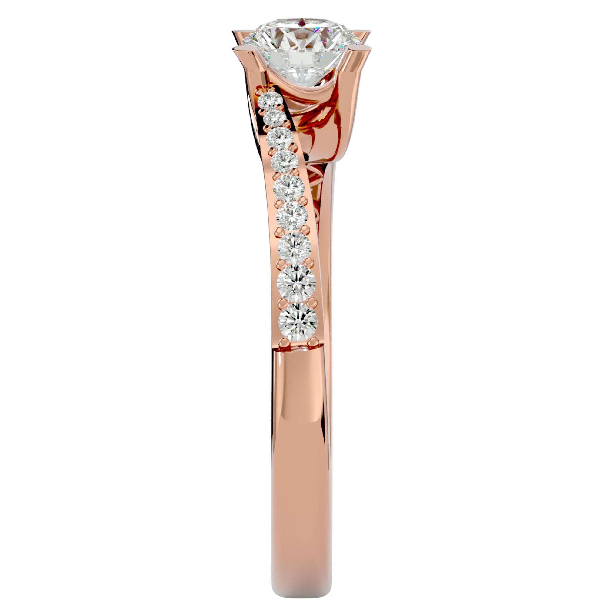Inel De Logodnă Tranquillité Solitaire cu Moissanite de 0.71 ct din 18k Aur Roz - Castelo.ro