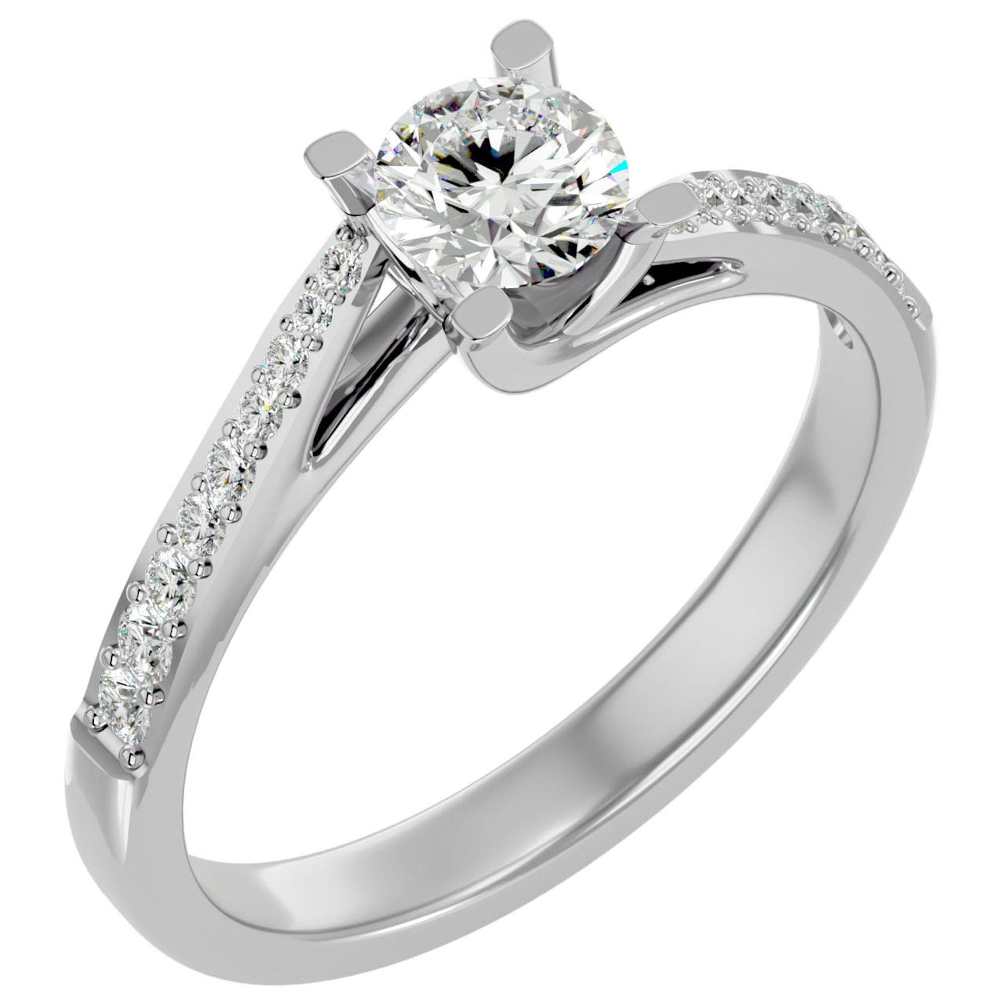 Inel De Logodnă Tranquillité Solitaire din Aur 14k cu Diamante Create în Laborator de 0.71 ct din 14k Aur Alb - Castelo.ro