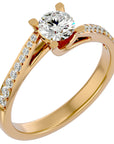 Inel De Logodnă Tranquillité Solitaire cu Diamante Naturale de 0.71 ct din 18k Aur Galben - Castelo.ro