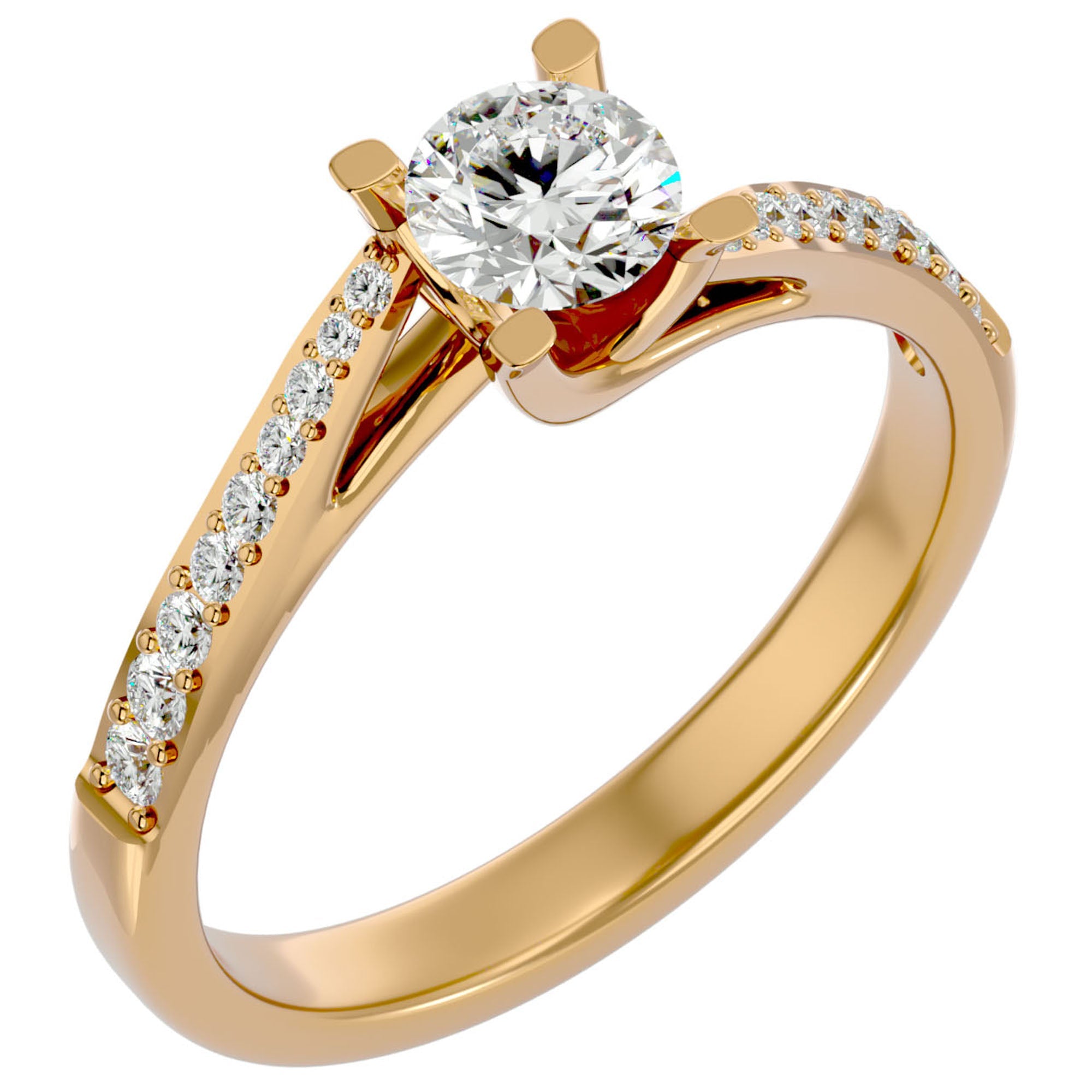 Inel De Logodnă Tranquillité Solitaire cu Moissanite de 0.71 ct din 18k Aur Galben - Castelo.ro