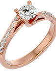 Inel De Logodnă Tranquillité Solitaire cu Diamante Create în Laborator de 0.71 ct din 18k Aur Roz - Castelo.ro