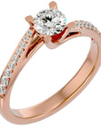Inel De Logodnă Tranquillité Solitaire din Aur 14k cu Moissanite de 0.71 ct din 14k Aur Roz - Castelo.ro