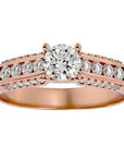 Inel De Logodnă Éternité Solitaire cu Moissanite de 0.98 ct din 18k Aur Roz - Castelo.ro