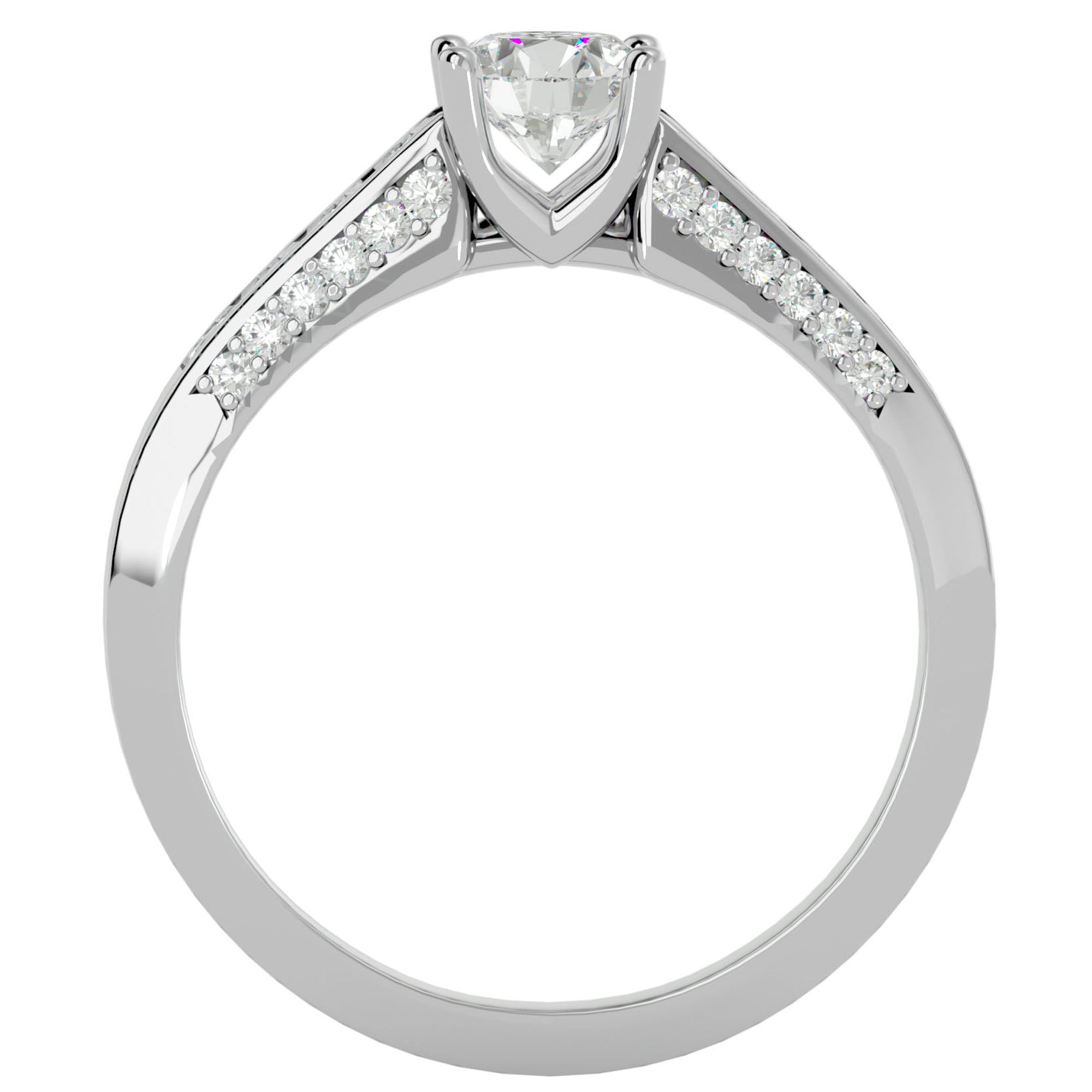 Inel De Logodnă Éternité Solitaire din Aur 14k cu Diamante Naturale de 0.98 ct din 14k Aur Alb - Castelo.ro