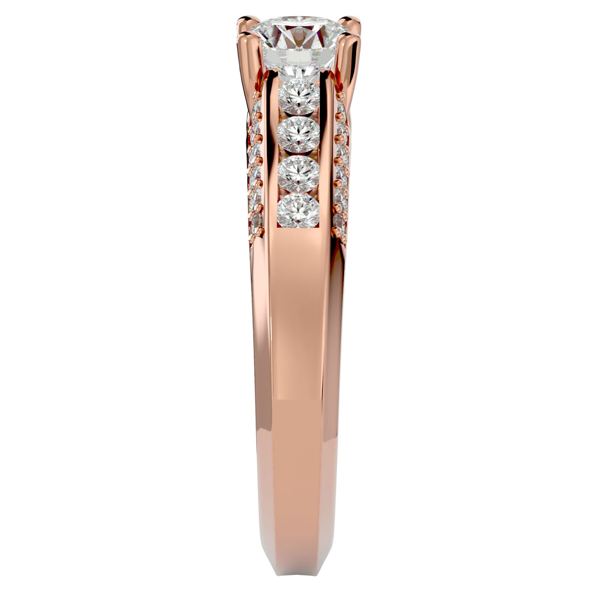 Inel De Logodnă Éternité Solitaire din Aur 14k cu Diamante Naturale de 0.98 ct din 14k Aur Roz - Castelo.ro