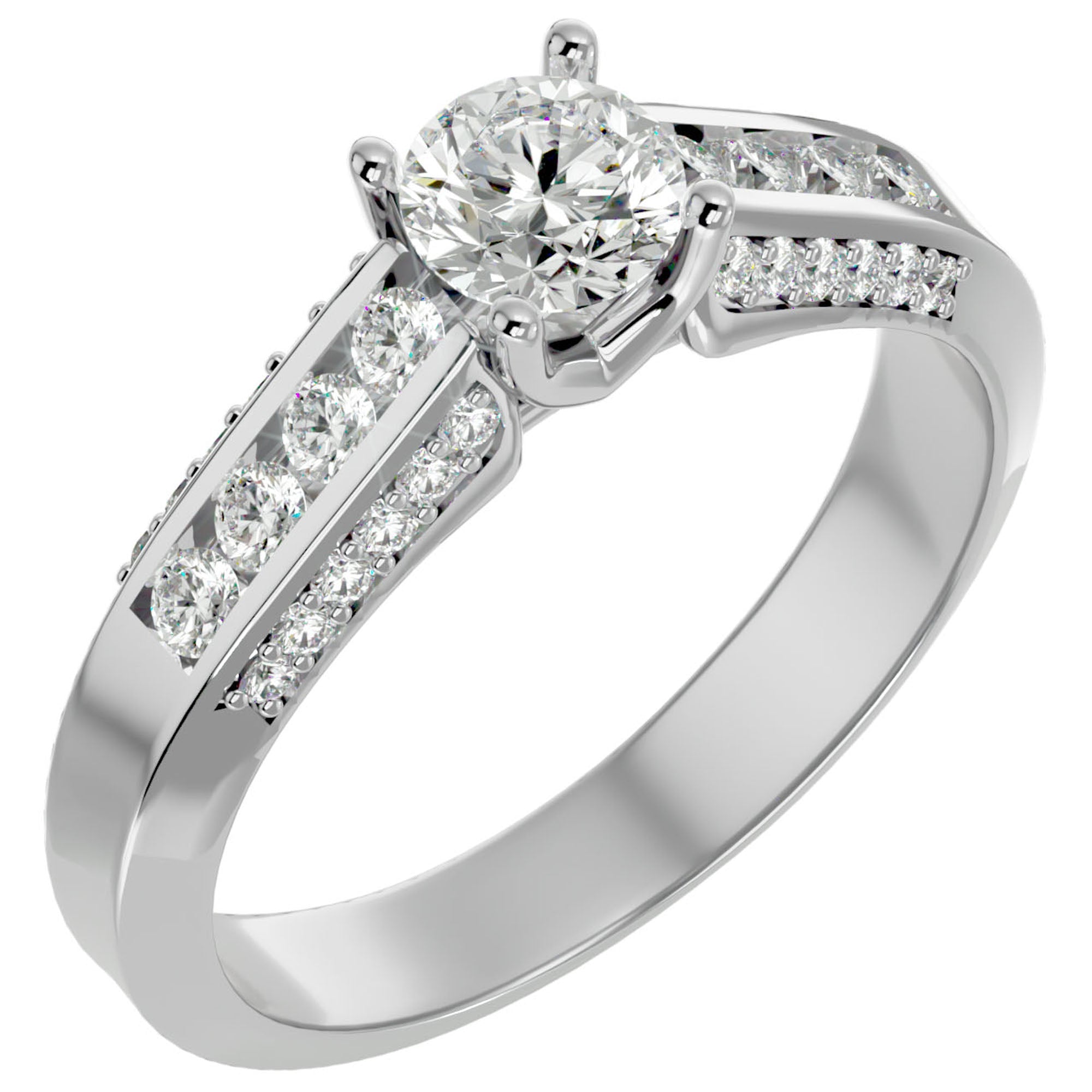 Inel De Logodnă Éternité Solitaire din Aur 14k cu Diamante Create în Laborator de 0.98 ct din 14k Aur Alb - Castelo.ro