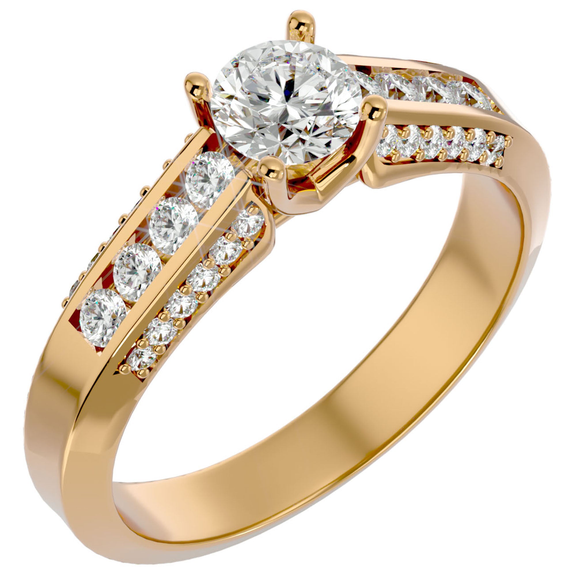 Inel De Logodnă Éternité Solitaire din Aur 14k cu Diamante Create în Laborator de 0.98 ct din 14k Aur Galben - Castelo.ro