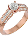 Inel De Logodnă Éternité Solitaire cu Moissanite de 0.98 ct din 18k Aur Roz - Castelo.ro