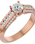 Inel De Logodnă Éternité Solitaire din Aur 14k cu Diamante Create în Laborator de 0.98 ct din 14k Aur Roz - Castelo.ro