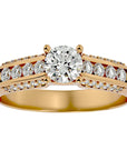 Inel De Logodnă Renaissance Solitaire din Aur 14k cu Diamante Naturale de 0.90 ct din 14k Aur Galben - Castelo.ro