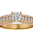 Inel De Logodnă Renaissance Solitaire din Aur 14k cu Moissanite de 0.90 ct din 14k Aur Galben - Castelo.ro