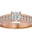 Inel De Logodnă Renaissance Solitaire din Aur 14k cu Moissanite de 0.90 ct din 14k Aur Roz - Castelo.ro
