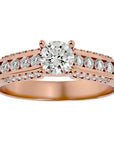 Inel De Logodnă Renaissance Solitaire cu Diamante Create în Laborator de 0.90 ct din 18k Aur Roz - Castelo.ro