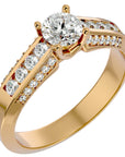 Inel De Logodnă Renaissance Solitaire cu Diamante Naturale de 0.90 ct din 18k Aur Galben - Castelo.ro