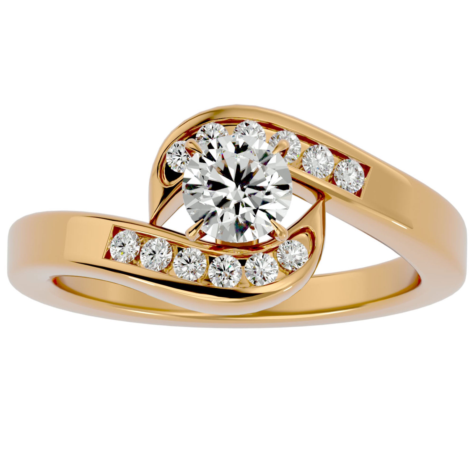 Inel De Logodnă Équité Solitaire din Aur 14k cu Diamante Naturale de 0.65 ct din 14k Aur Galben - Castelo.ro