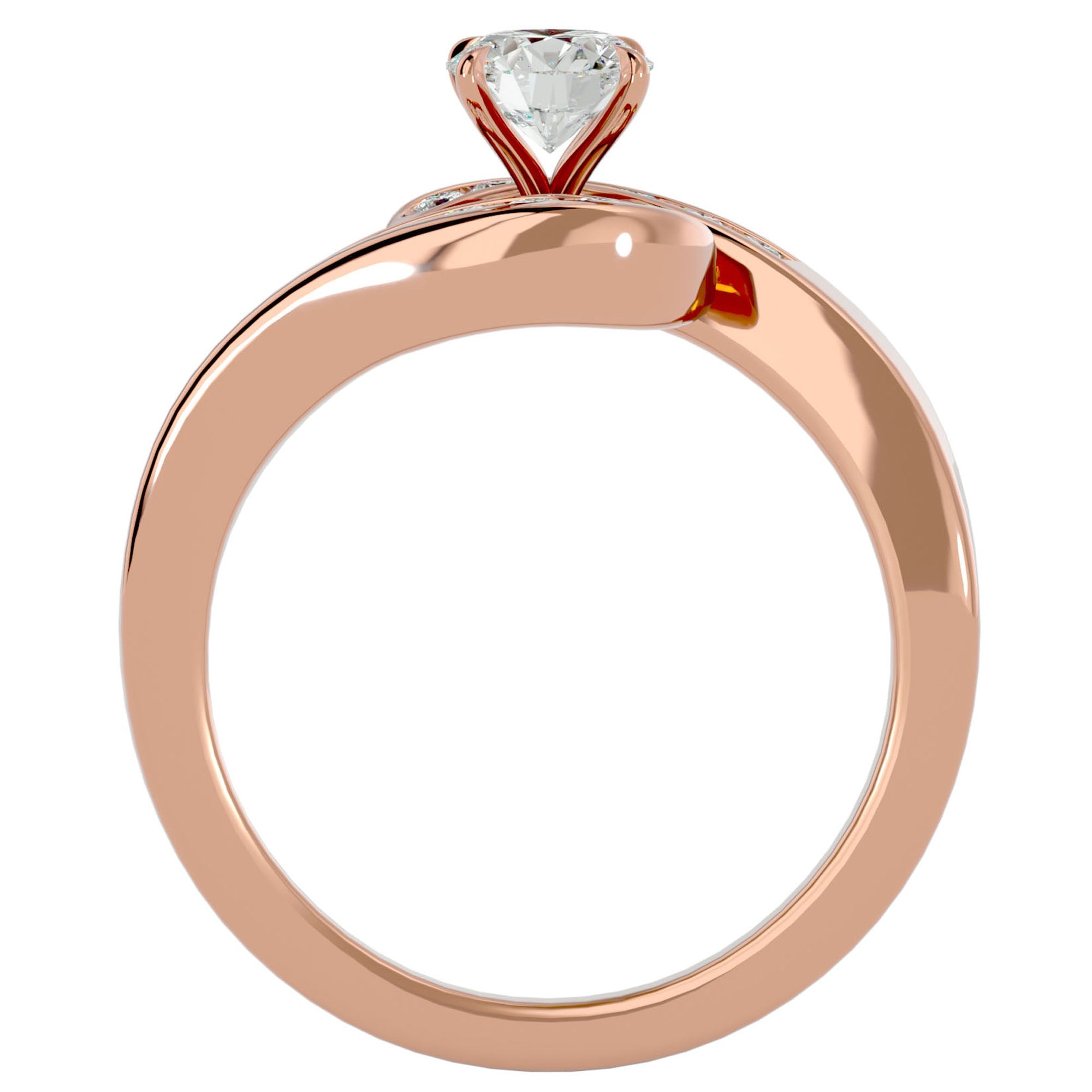 Inel De Logodnă Équité Solitaire din Aur 14k cu Diamante Naturale de 0.65 ct din 14k Aur Roz - Castelo.ro