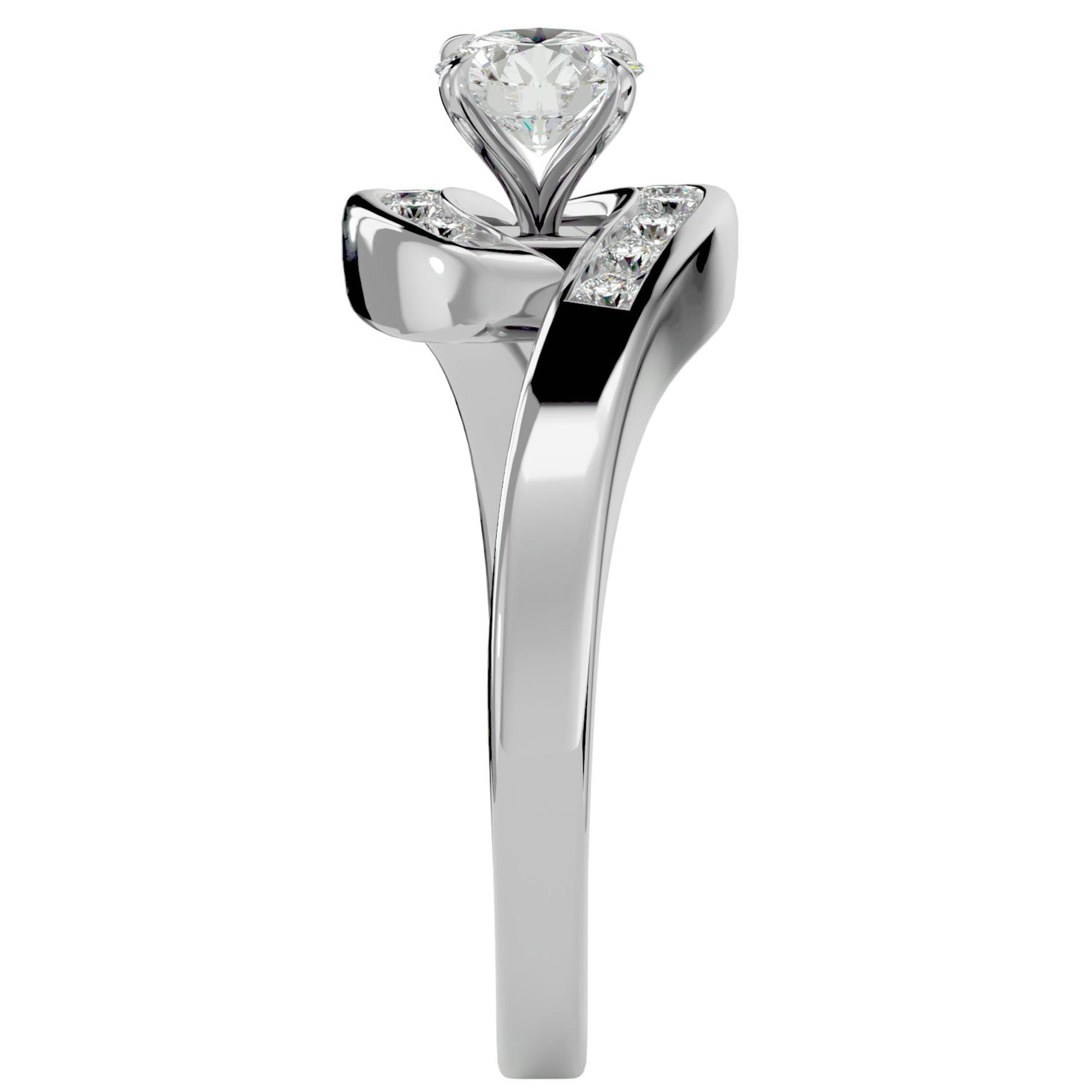 Inel De Logodnă Équité Solitaire din Aur 14k cu Diamante Naturale de 0.65 ct din 14k Aur Alb - Castelo.ro
