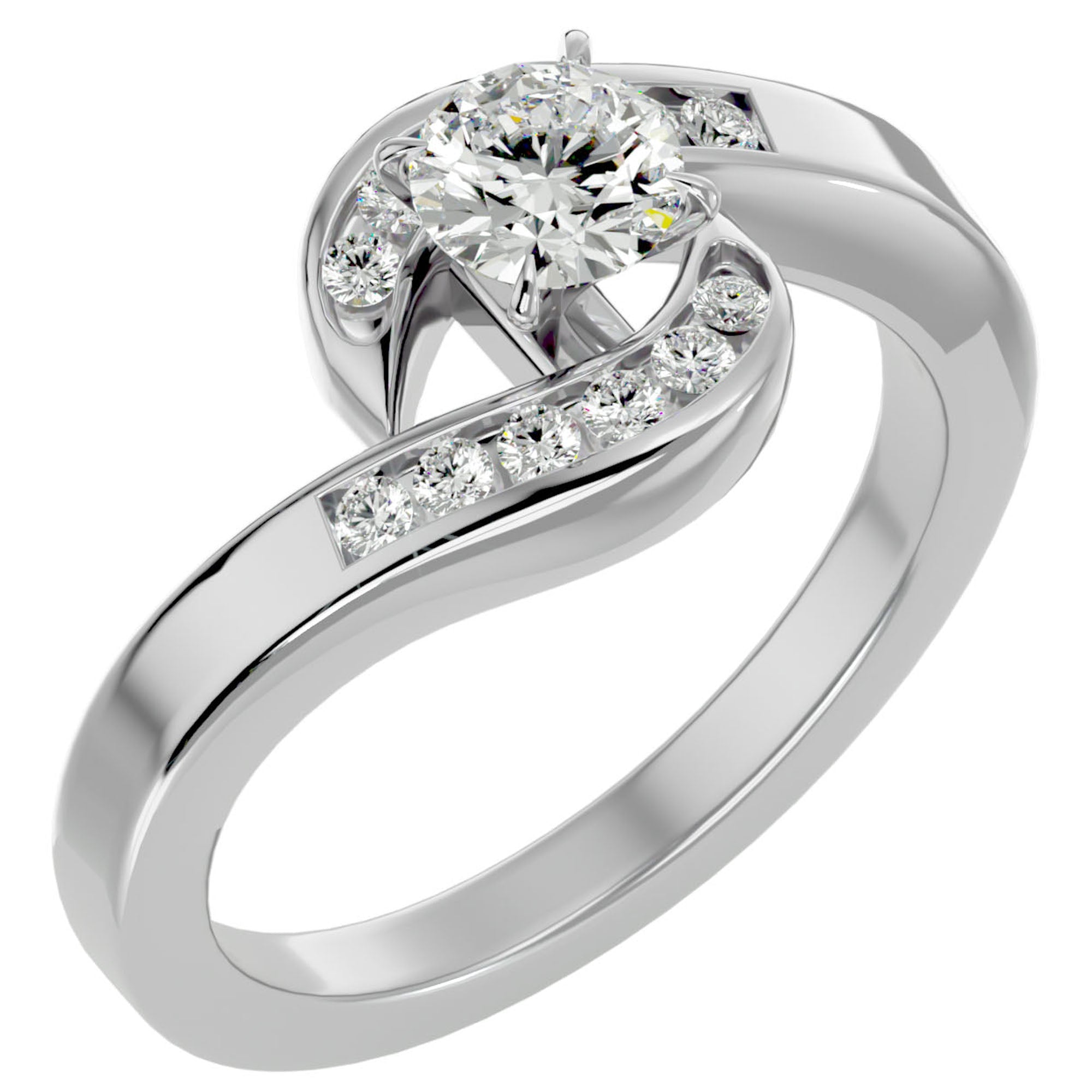 Inel De Logodnă Équité Solitaire cu Moissanite de 0.65 ct din Platina - Castelo.ro