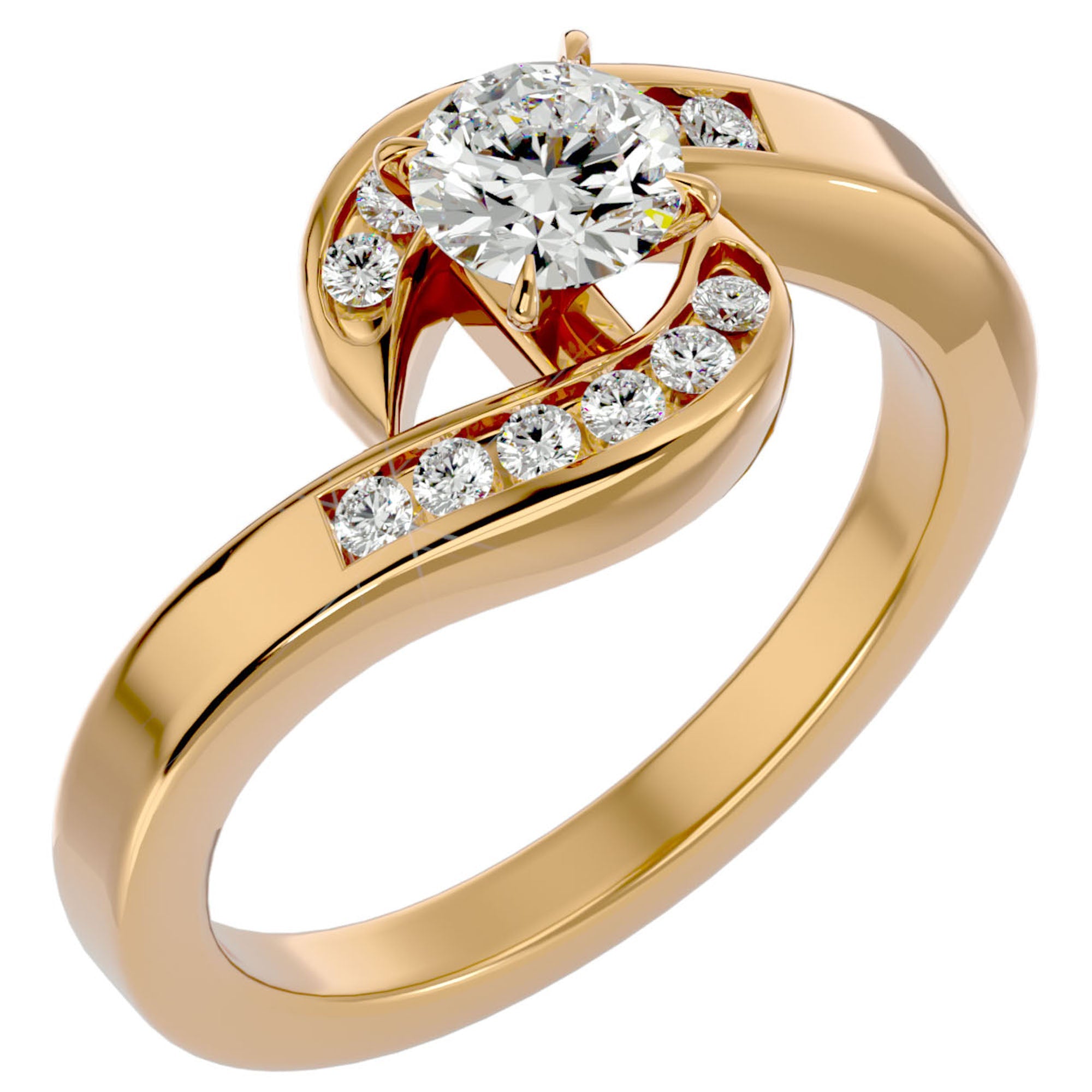 Inel De Logodnă Équité Solitaire din Aur 14k cu Moissanite de 0.65 ct din 14k Aur Galben - Castelo.ro